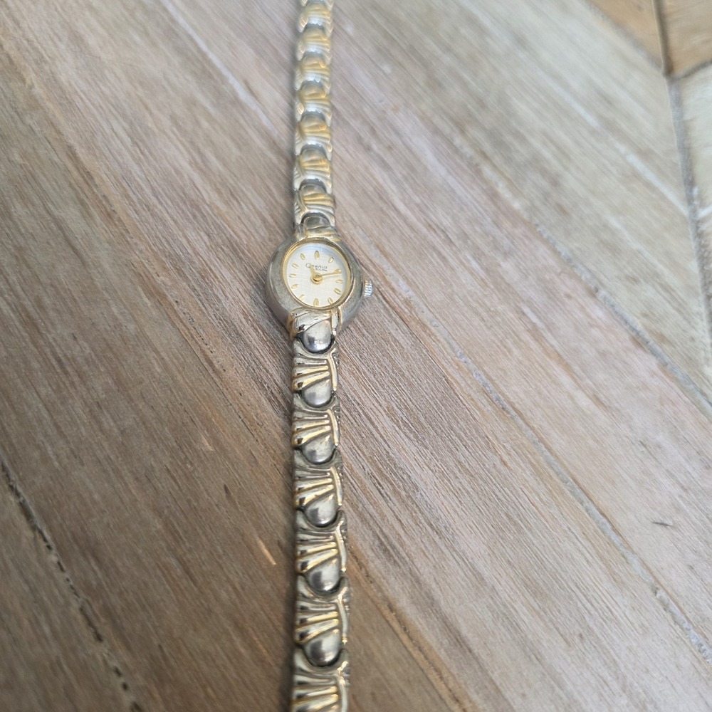 Caravelle by Bulova Women's Two Tone Watch Oval Case Untested Vintage